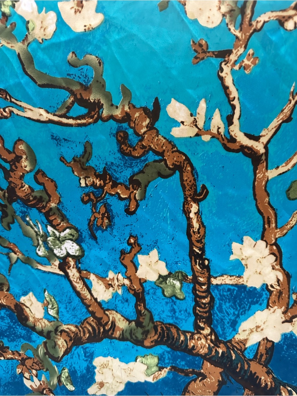 Van Gogh Almond Blossom Scarf - Soft Silk-Feel Square Shawl - 90cm x 90cm